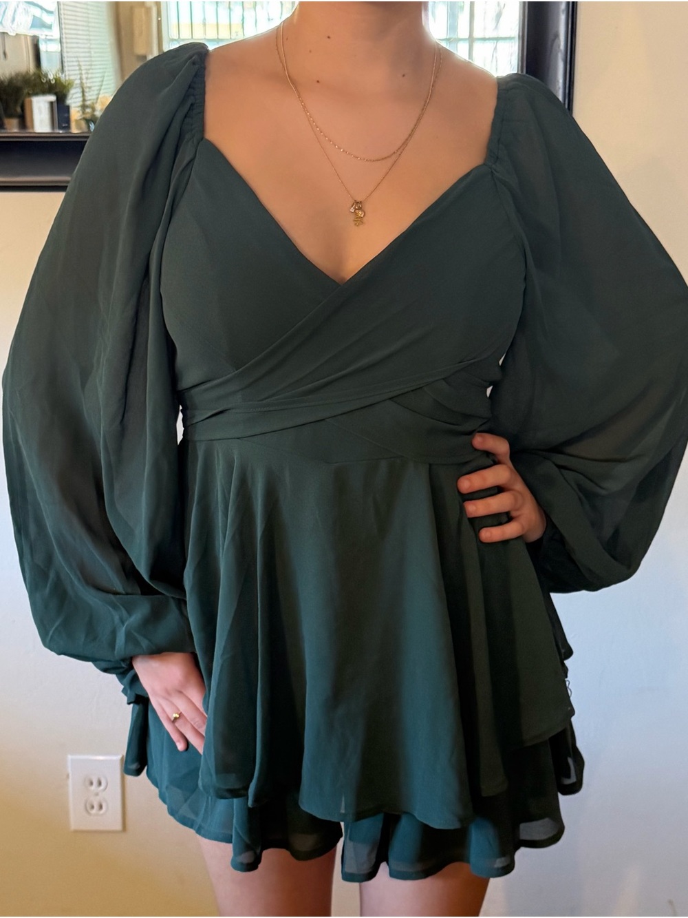 NWT Fashion Nova “Let’s Stay Together” Hunter Green Romper | Size Small